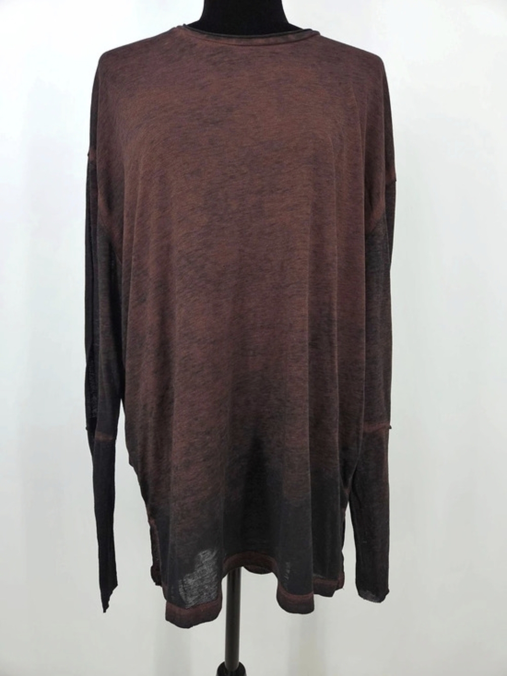 ASOS Long Sleeve Top in Brown Size Medium